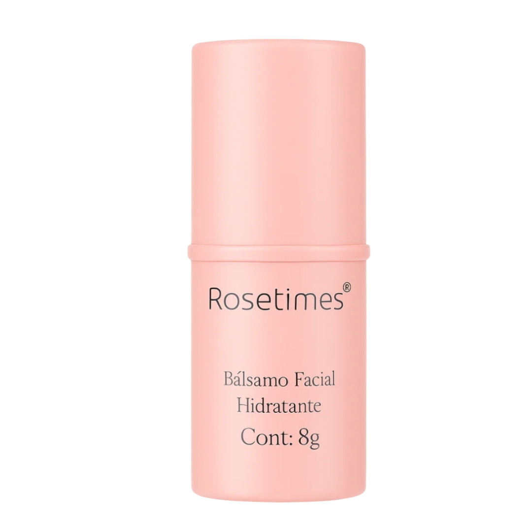 Foto del proveedor del bálsamo facial en stick Rosetimes de 8 g sobre fondo blanco